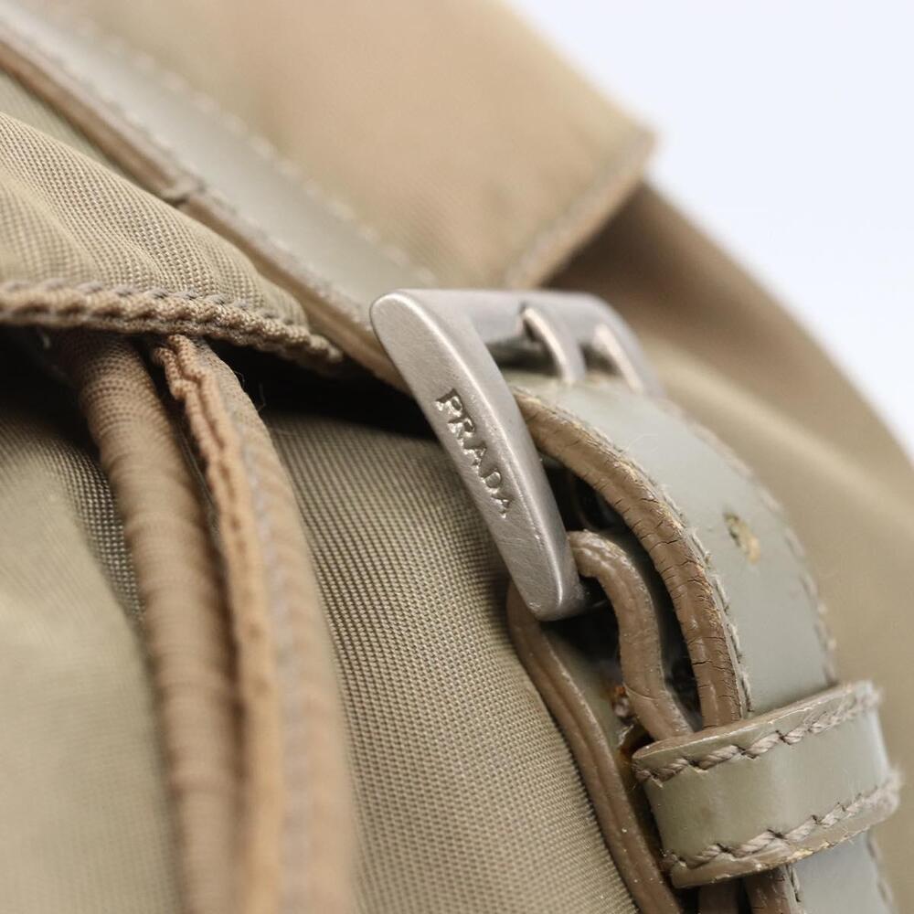 PRADA Backpack Nylon Beige Silver Auth 148934 - Picture 10 of 16